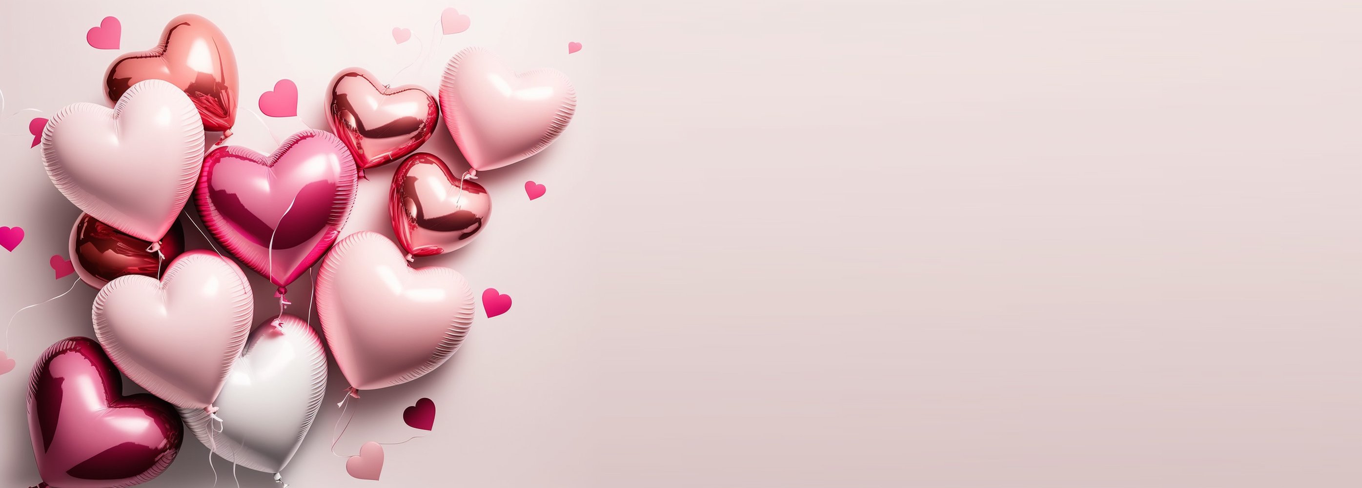 Valentines Day background with heart balloons